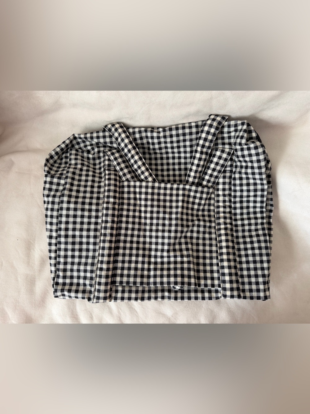 BAGGU black and white gingham cloud carry on